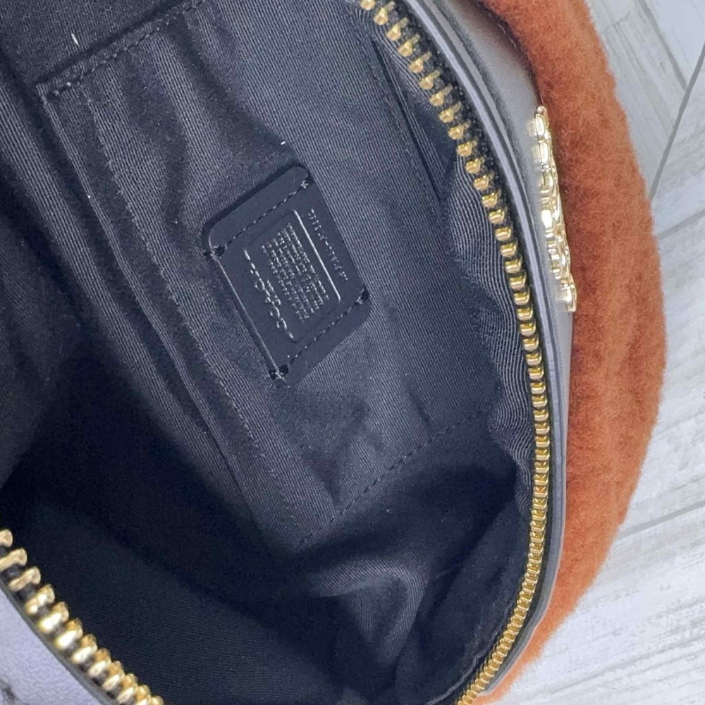 COACH F76662 Shearling and Pebbled Leather Fanny Pack Belt Bag Travel Minimalist - Picture 11 of 11